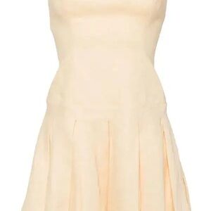 Reformation Isabeli Strapless Pleated Sundress in Soft Pale Yellow NWT size 12
